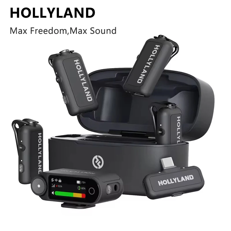 

Hollyland Lark Max2 Wireless Lavalier Microphone for Photography Interview Microphone with Professional ENC Studio Quality Audio