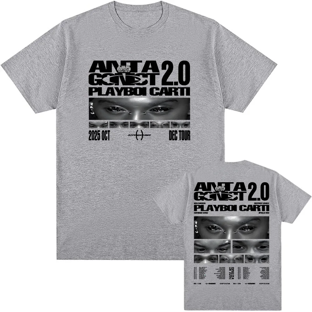 Koszulka PLAYBOI CART ANTAGONIST TOUR Krótki Rękaw Męska Koszulka Casual Moda Piosenkarz Graficzny Nadruk T-shirt Koszulki dla Mężczyzn i Kobiet
