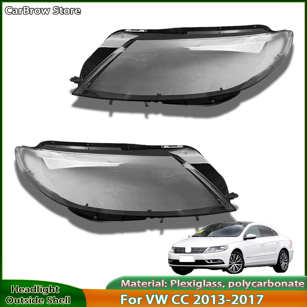 

Car Accessories Headlights Lens Cover For Volkswagen VW CC 2013 to 2018 Front Headlamps Transparent Lampshades Lamp Shell