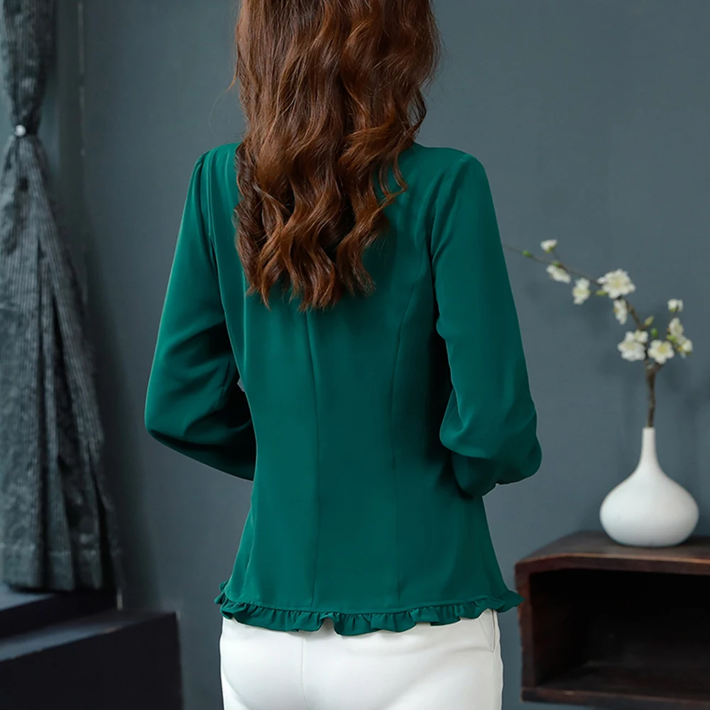 Elegant Embroidery Shirts For Women Long Sleeve Breasted Fashion Women Blouse 2024 Female Basic Slim Tops Women Casual Clothing