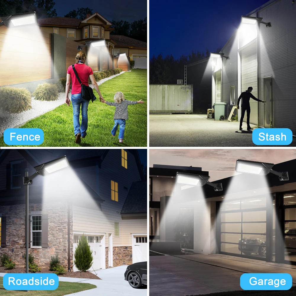 Outdoor Solar Street Light 138LED Plus Waterproof Solar Light 3 Modes Motion Sensor With Remote For Garden Garage Parking Lot