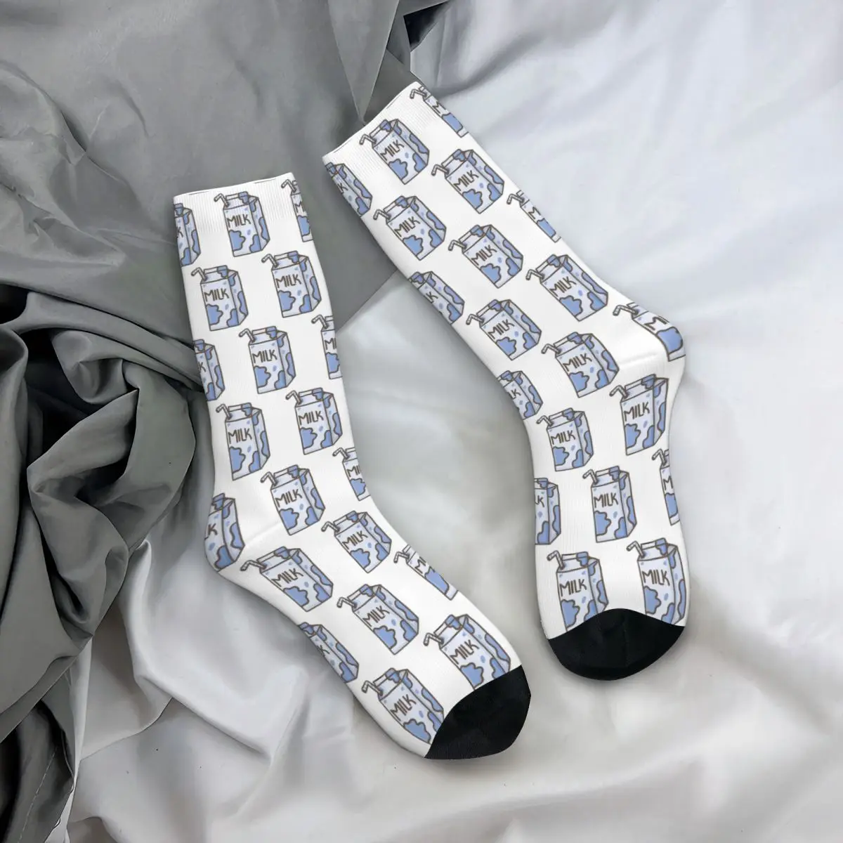 A Cute And Silly Milk Carton Unisex Winter Socks Cycling Happy Socks Street Style Crazy Sock