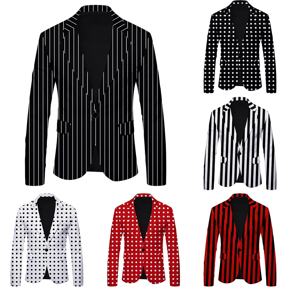 

Comfy Fashion Fall Spring Formal Suit Blazer Men Casual Suit Coat Business Blazer Long Sleeve Coat Print Pattern