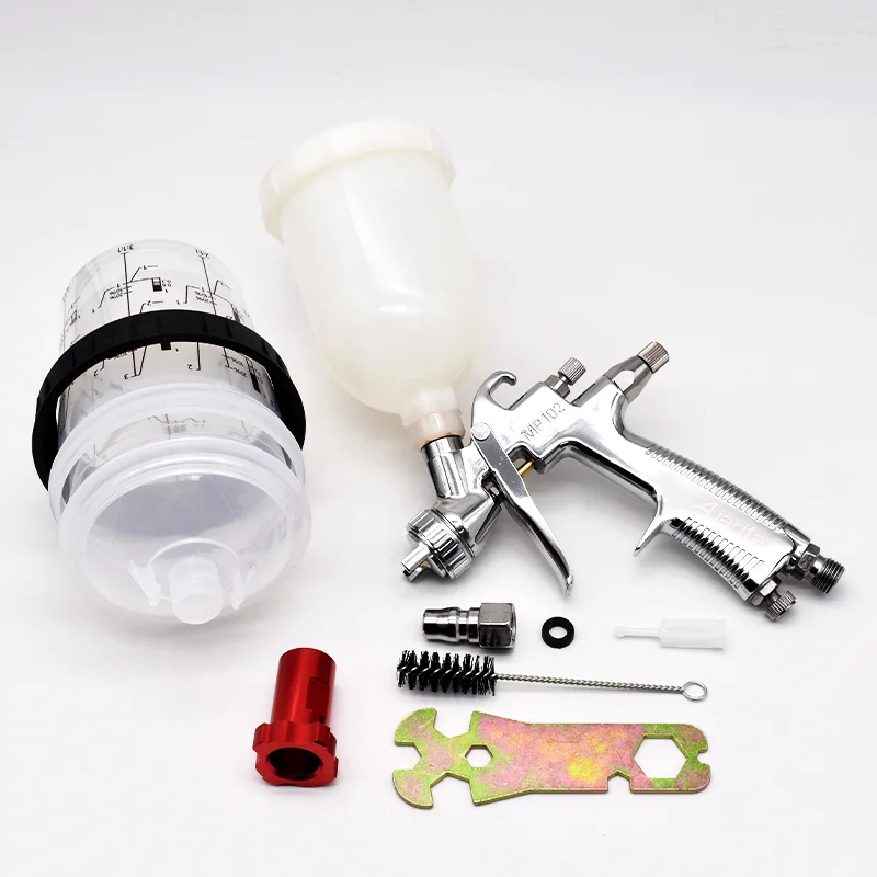 

Мини-краскопульт MP-102 с соплом 1,0 мм, гравитационной подачей, одноразовым стаканом и высокой степенью распыления