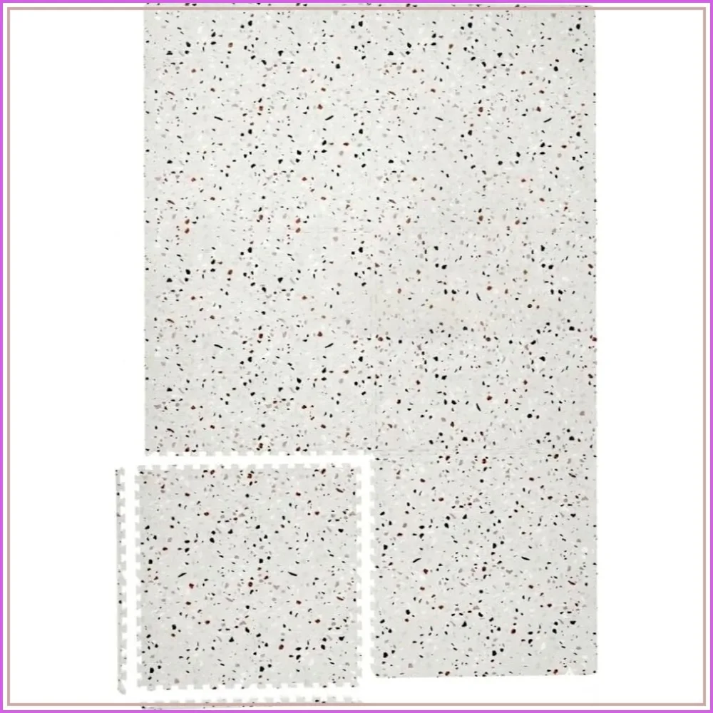 Extra Large Puzzle Mat, Thick Interlocking Foam Floor Tiles, 6 ft x 4 ft, Expandable, Exercise & Kids Mat, Protective Floor Surface, Terrazzo Design