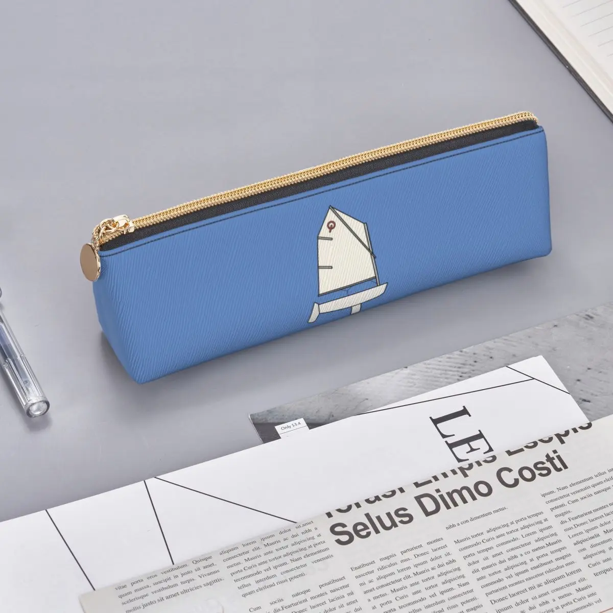 Trousse à crayons Optimist Sailboat, pochette de rangement pour fournitures de papeterie, boîte à stylos, sac à crayons pour garçons et filles, cadeaux