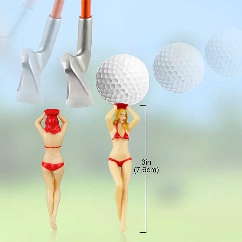 6pcs Golf Tees, Golf Accessories Funny Golf Tees Holder Lady Bikini Girl Ball Holder for Outdoor Use