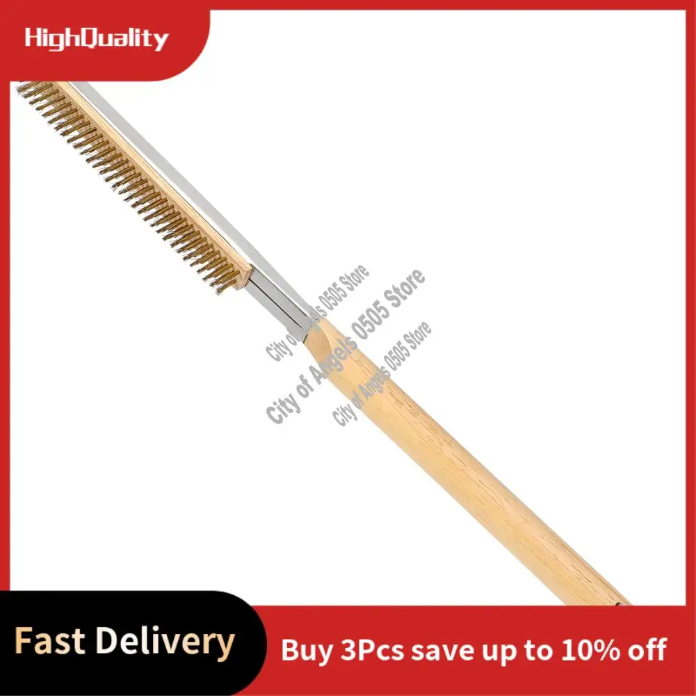 

COFA-21Inch Pizza Oven Brush With Scrapers, Copper Wire Pizza Stone Cleaning Brush For BBQ Grill Cleaning
