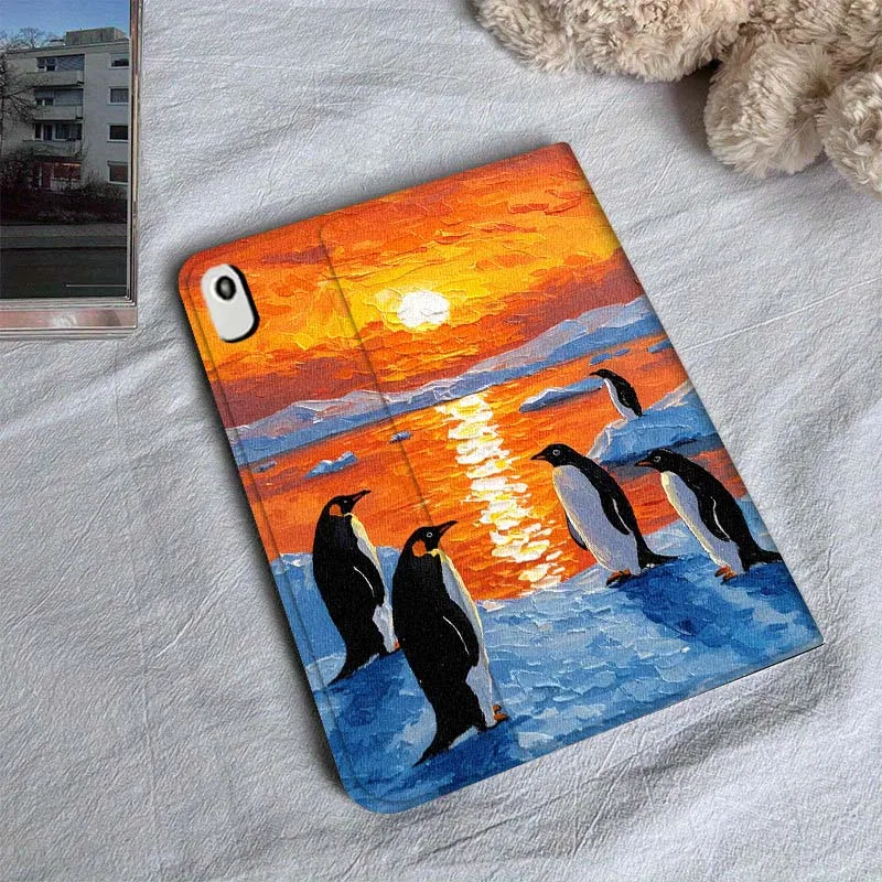 كارتون البطريق لطيف لباد برو اير ميني 1 2 3 4 5 6 7 7th 8th 9th 10th 11th 10.2 9.7 10.5 10.9 11 12.9 حافظة كمبيوتر لوحي