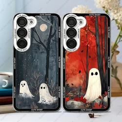 Phone Case For Samsung Galaxy S25 S20 S21 S22 S23 S24 FE Plus Ultra A54 A53 A52 A35 5G TPU Soft Cover Cute ghost In the forest