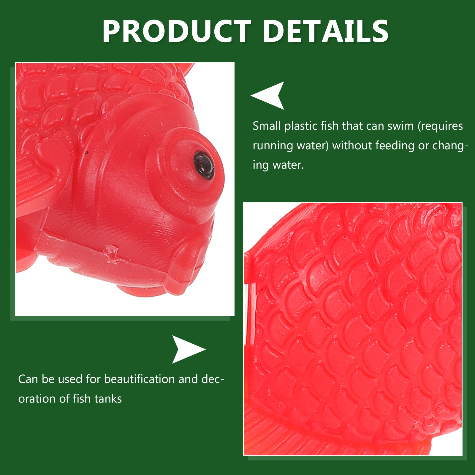 

15pcs Artificial Goldfish Fake Tropical Decoration Aquarium Fish Tank Red nament Simulation Plastic Eco Friendly Realistic