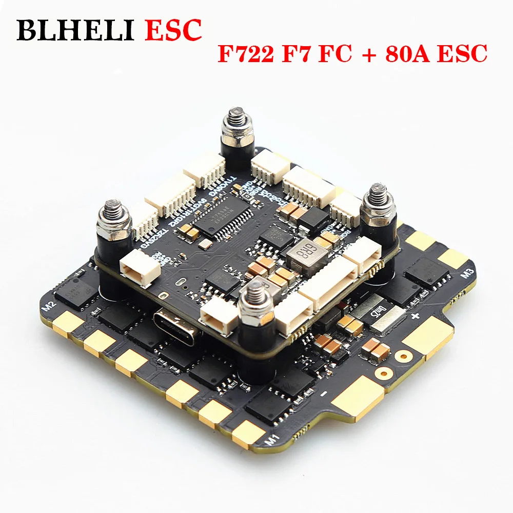 BLHELI ESC F722 F7 Controllore di volo 5V/ 10V Dual BEC con 80A 4in1 BLheli_S ESC 3-8S Lipo per RC FPV Freestyle Racing Drone