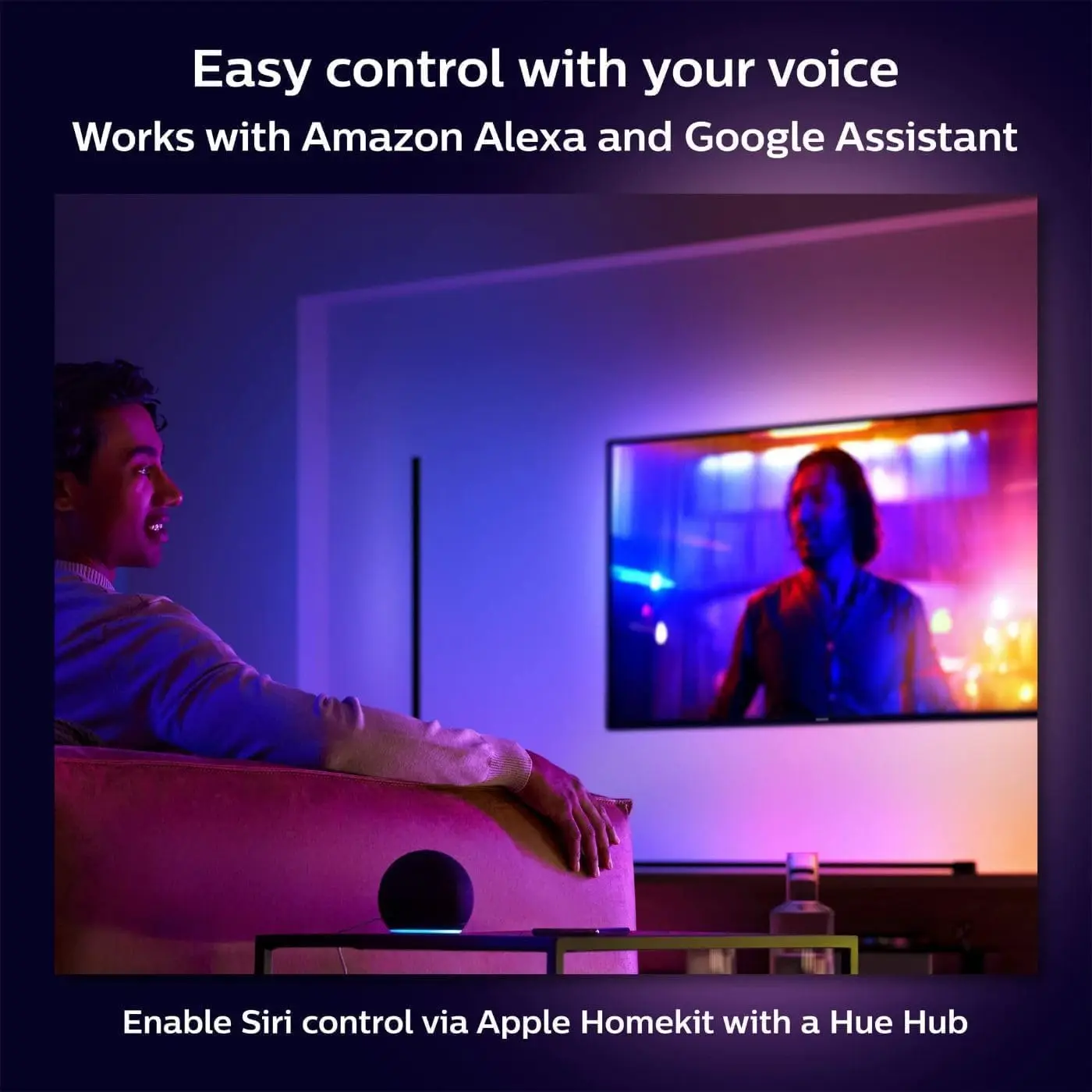 Philips Hue Signe Lámpara de pie inteligente, blanco, blanco y ambiente de color Luz LED que cambia de color 1 paquete de interior - Control