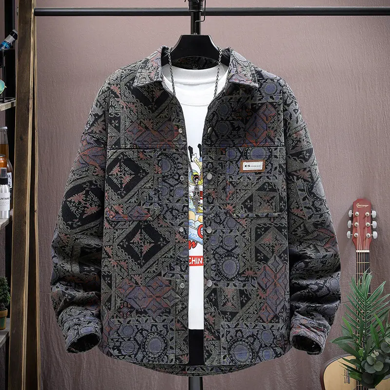 

Мужская повседневная рубашка, мужская повседневная джинсовая куртка высокого качества, весна-осень 2024, новое поступление, мужское модное джинсовое пальто, большие размеры M-4XL