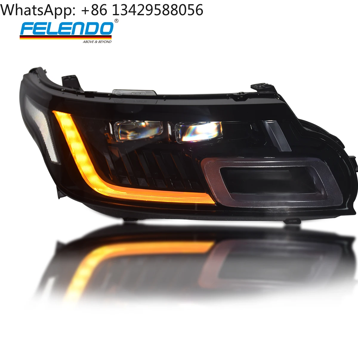 

New Design Plug and Play No Replacement Bumper Upgrade 2018 2 Lens LED Headlight for Range Rover Sport 2014-2017