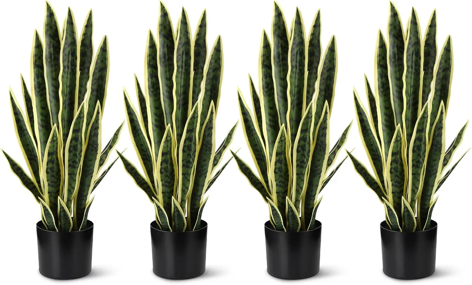 

4 Pack 2.25 Ft Tall Artificial Snake Plant Faux Sansevieria Plant Large Fake Snake Bulk in Pot for Home Office Housewarming Gift