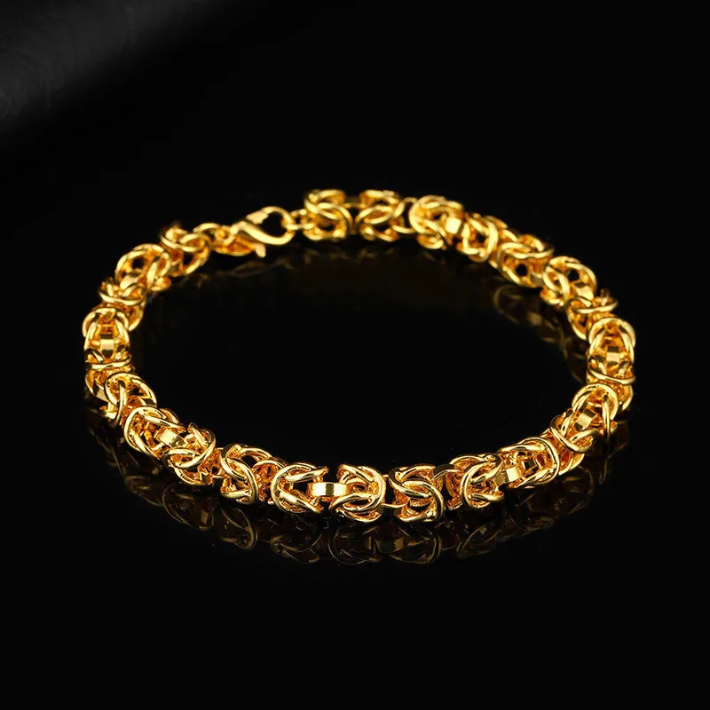 

Luxury 24K 9999 Pure Gold real gold Men's and Women's Woven Bracelet Punk Bracelet