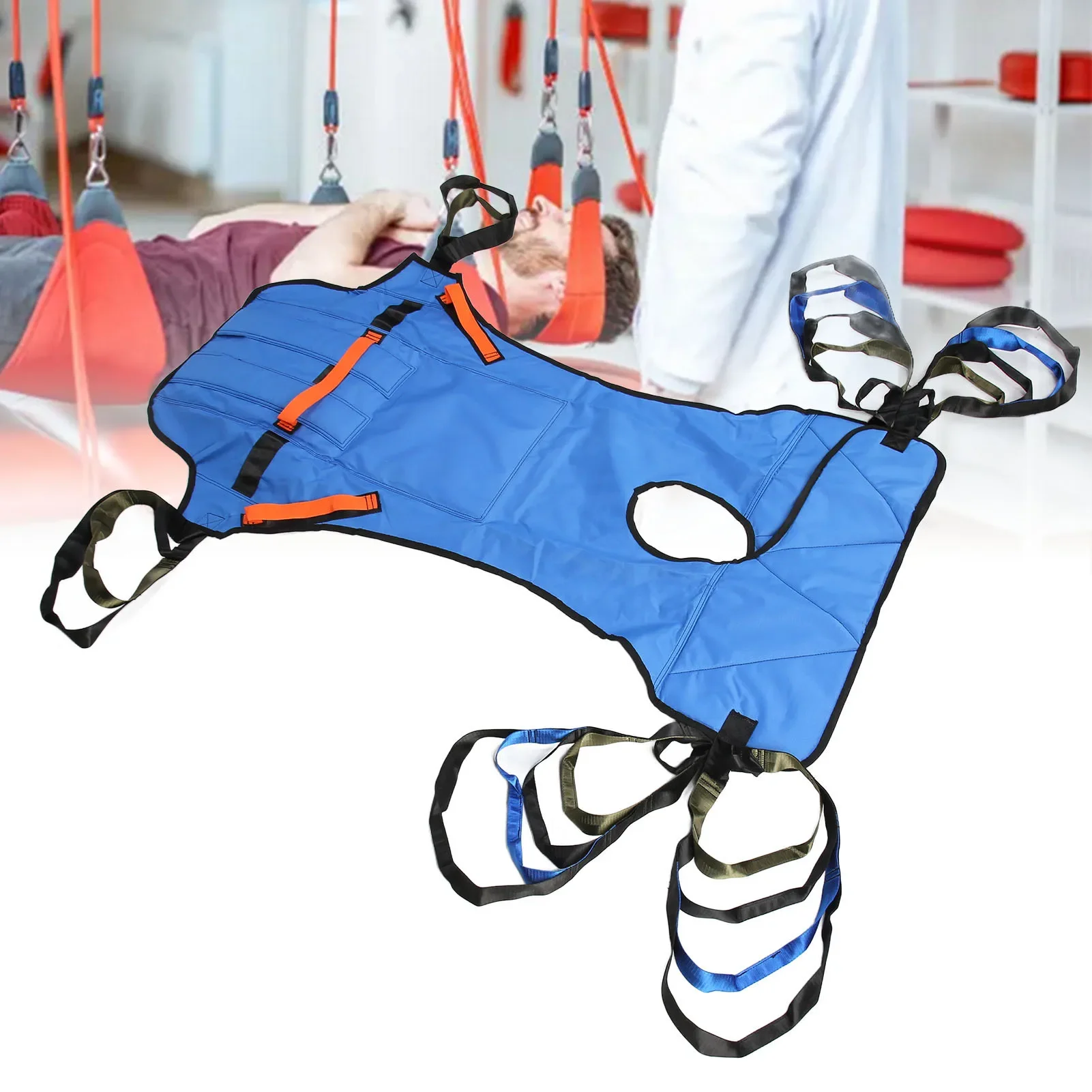 Sling De Transferência Com Abertura Para Pacientes Idosos, Full Body Lift, Royalblue Head Support, Sling De Banheiro