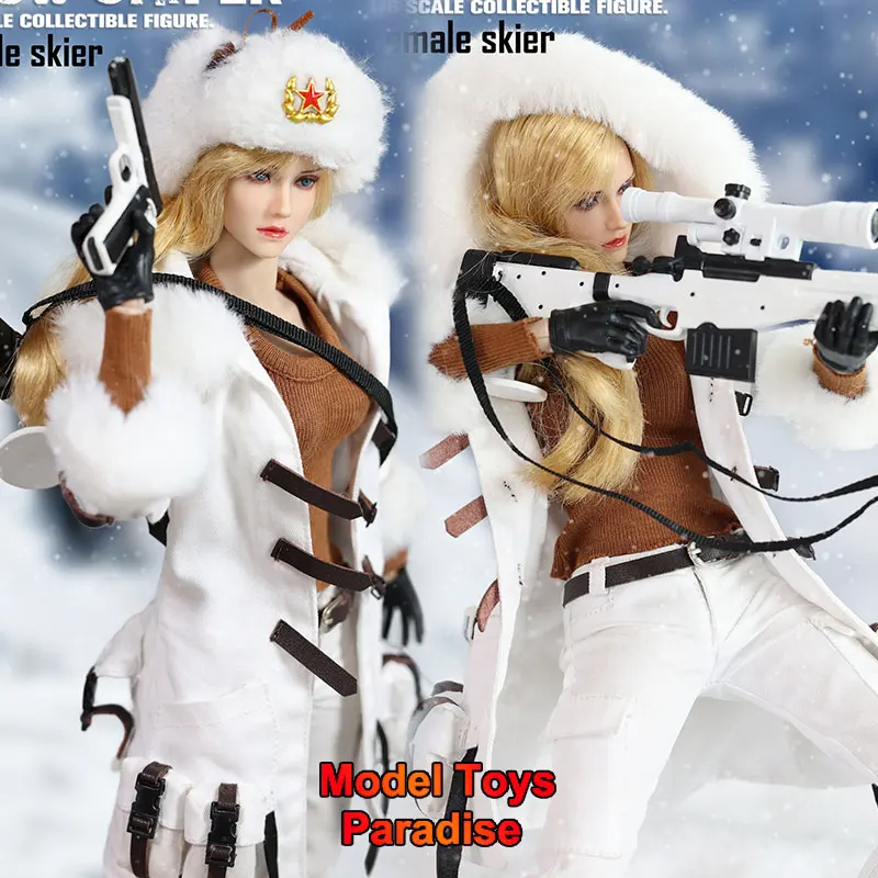 

BBK BBK018 1/6 Women Soldier Snow Sniper With Skis Weapon Full Set 12inch Action Figure Collectible Toys Gifts