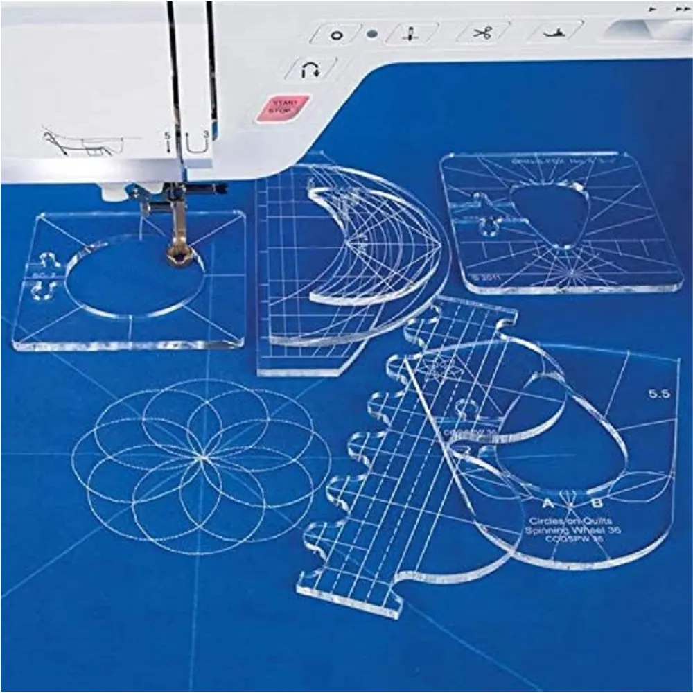 6Pcs Patchwork Ruler Quilting Tools Templates Set DIY Apparel Sewing Supplies Quilter Ruler Sewing Stencil Tool Sewing Tools