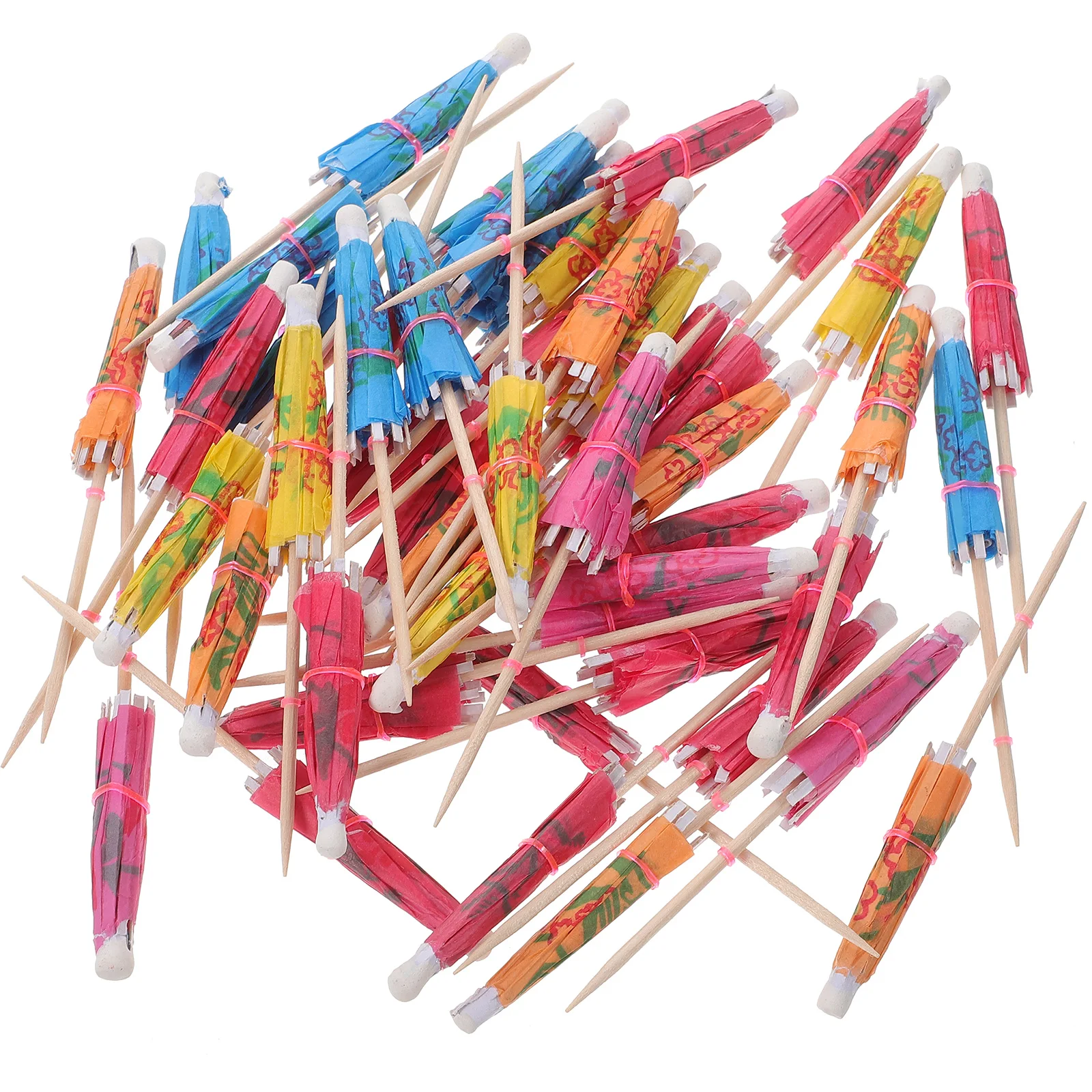 

50pcs Cocktail Decorative Umbrella Picks Wood Paper Fruit Drink Accessories Toothpicks Bartending Tools Party Supplies Tropical