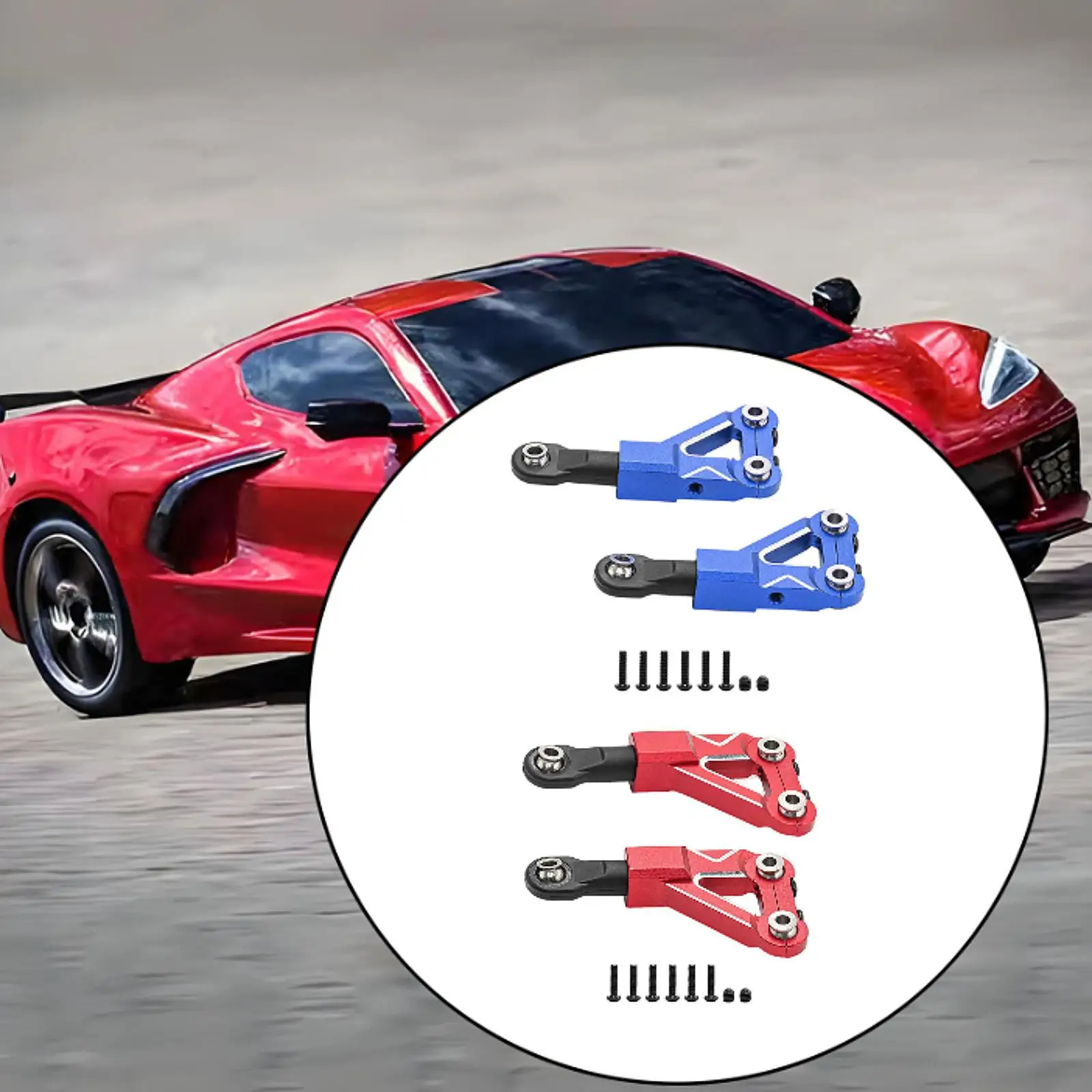 

Front Upper Arms Accessories 1/10 Easy to Install Left Right Arms Aluminum Alloy Sturdy Upgrade Kit for 10533 for Drift