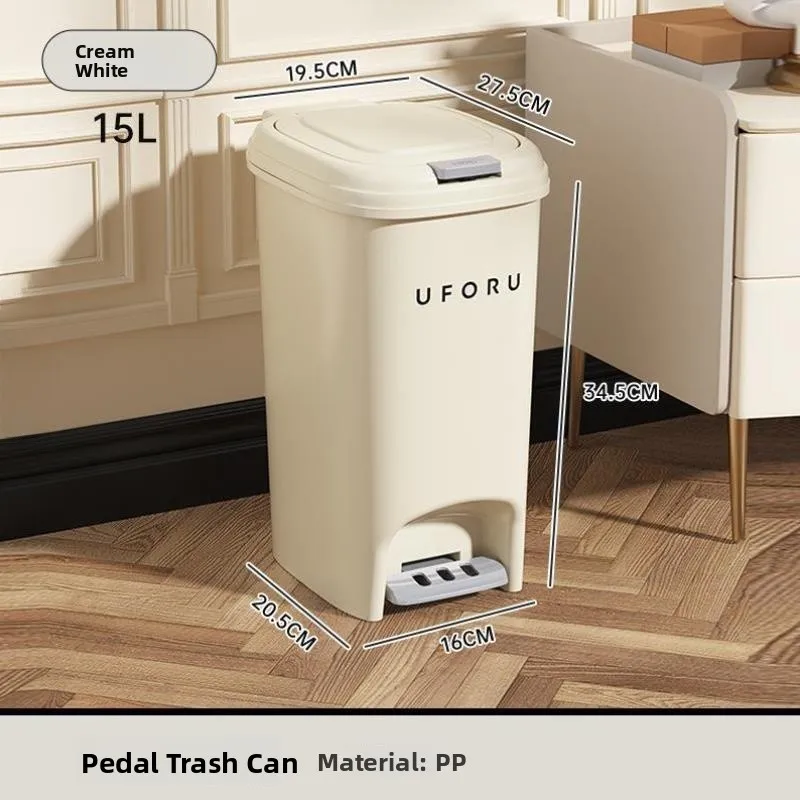 

Большая мусорная корзина для гостиной с педалью и крышкой, мобильная, для классов, с функцией хранения, из высококачественных материалов PP, PET, ABS, полукруглая