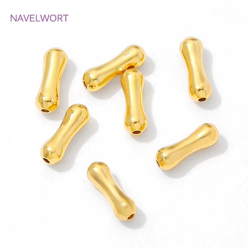 50/100pcs/Lot Spacer Beads 18K Gold Plated Beads Separators,Beads For Bracelets,Supplies For Jewelry,DIY Beading Accessories