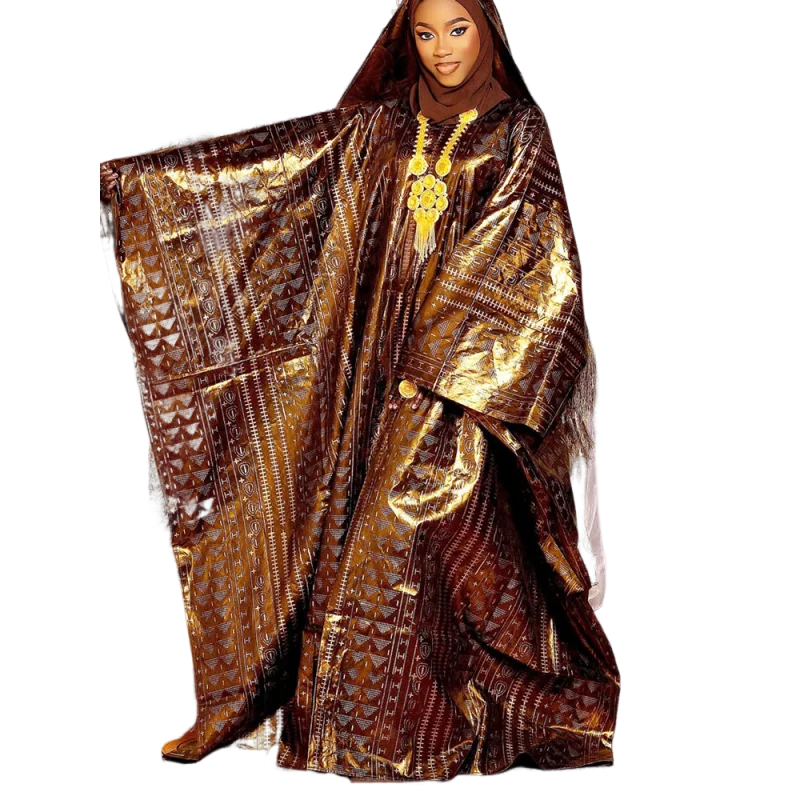 

African carnival party printed long dress, formal ceremonial attire for the seasonal celebration gala