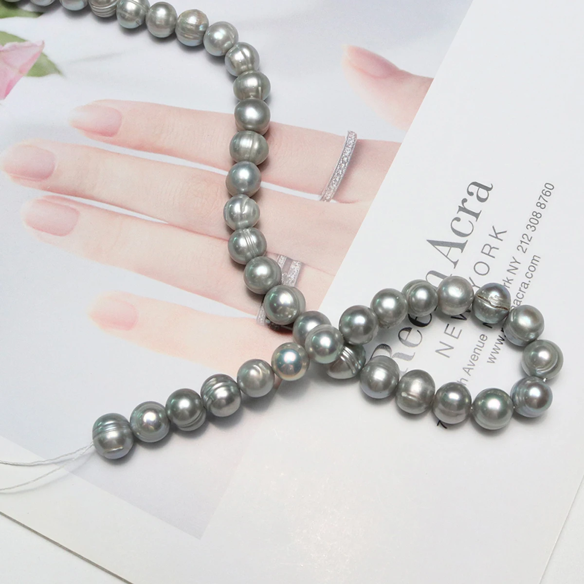 10-11mm Natural Pearl Bead Round Shape Gray Pearl Loose Beaded for Making DIY Jewerly Necklace Bracelet 36cm