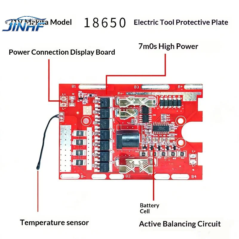 

1Pcs Li-battery Protection Board 21V 7MOS For Electric Tools With Balancing Circuit And Temperature Protection