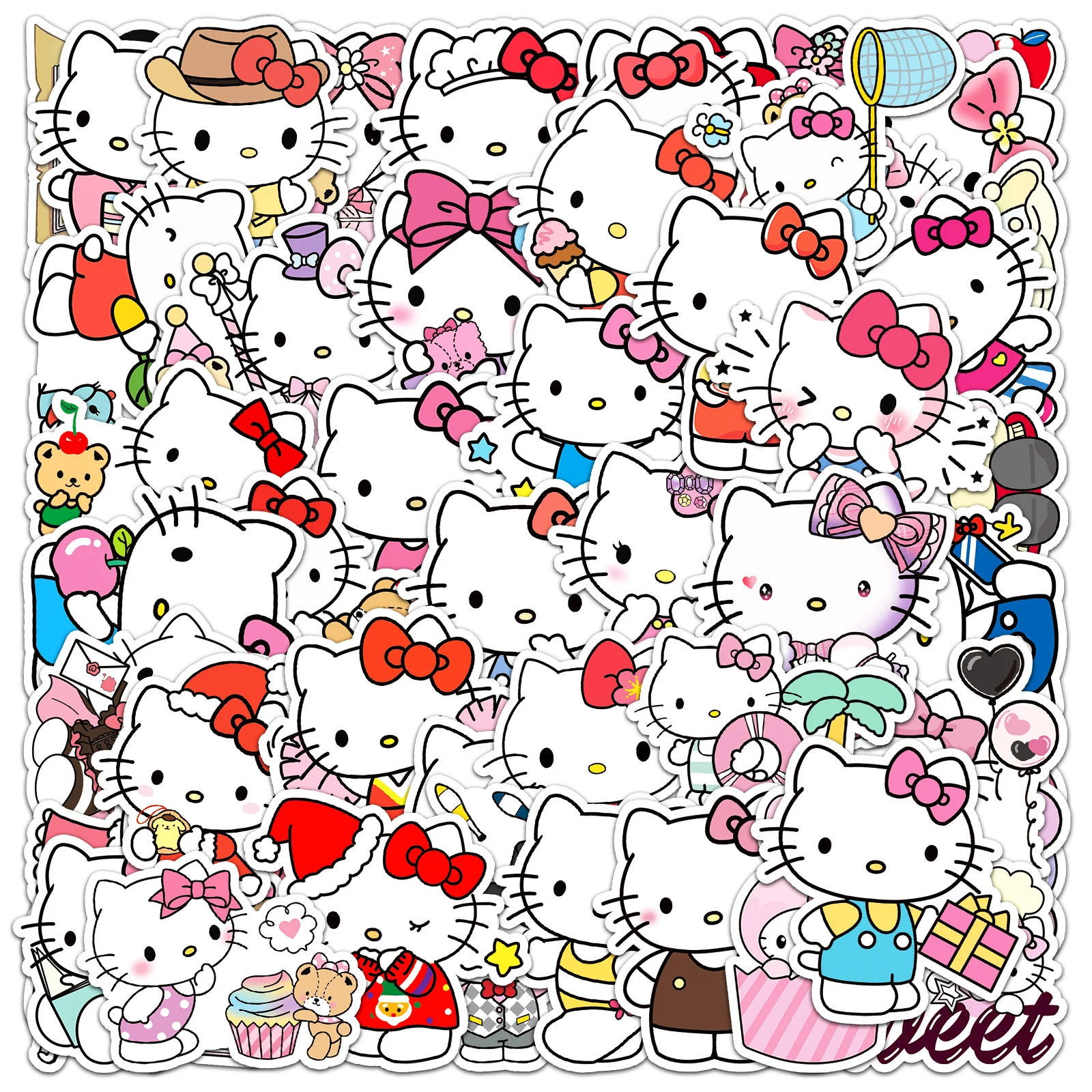 

50pc Sanrio Hello Kitty Series Cartoon Cute Graffiti Stickers Suitcase Laptop Skateboard Personalized Stickers