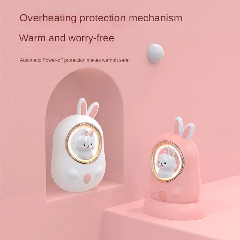 Mini Portable Hand Warmer Rabbit Cute Winter Heater Quick Heating USB Rechargeable Pocket Mini Hands Warmer Small Night Light