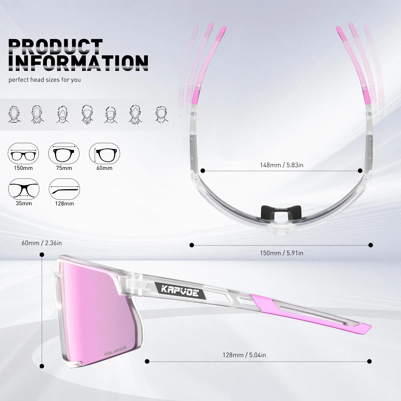 Kapvoe UV400 Protection Glasses Polarized Hikng Eyewear Driving Glasses Men Women Sports MTB Bike Eyewear Outdoor Riding Goggles