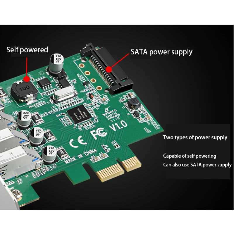 USB3.0 Expansion card PCIE to 4-port USB adapter card PCI-E Sata Adapter Splitter Converter Expansion Adapter dock station HUB