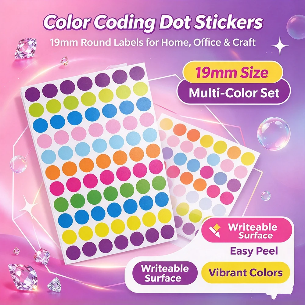10 Sheet colorful Round Classification Folder Label stickers Diamond Painting Tools Distinguish Storage Box Sticker Hot