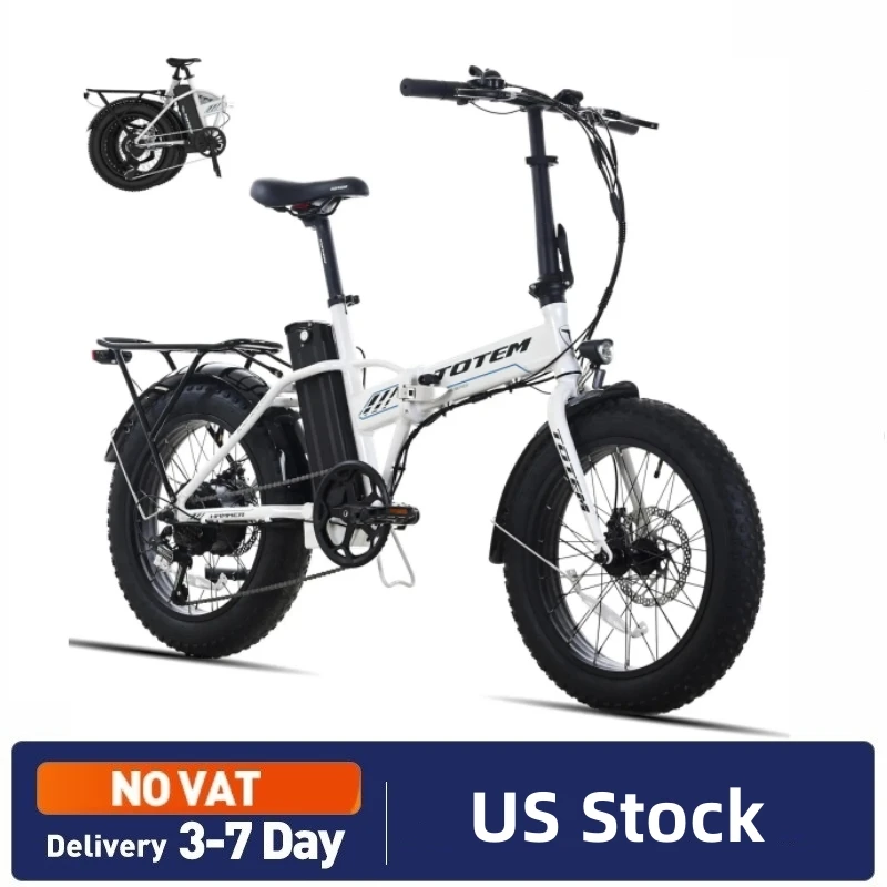 

Electric Bike 500W 48V 10.4Ah Battery Powerful Ebike Shimano 7-Speed 20” x 4 Fat Tire Folding Electric Bicycle for Adults