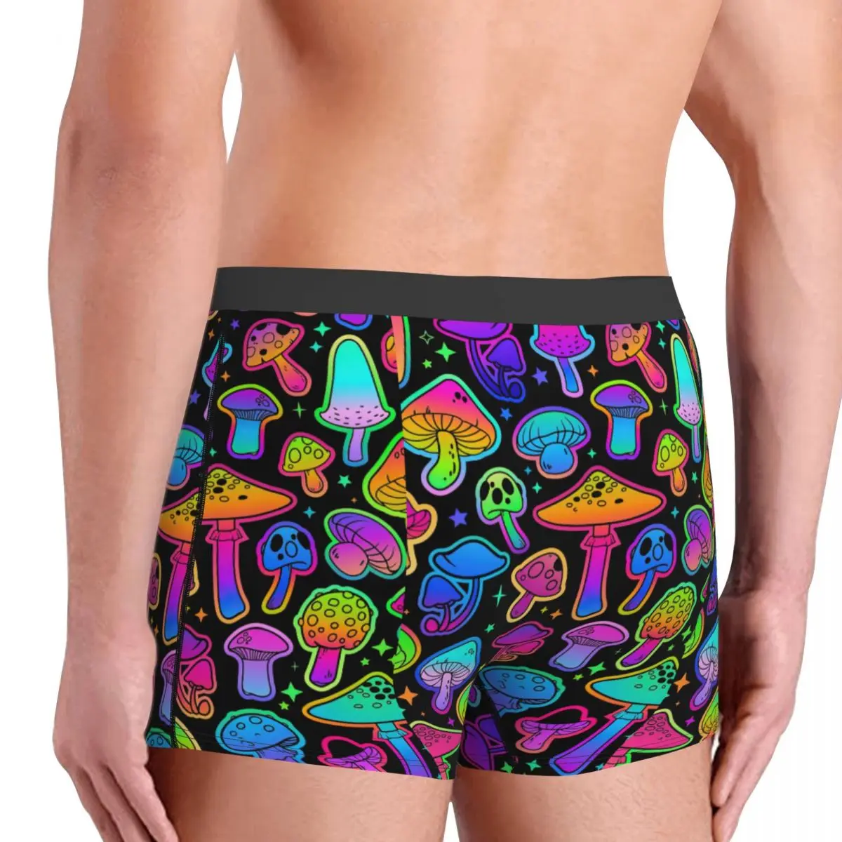 Men\'s Psychedelic Magic Underwear Mushrooms Funny Boxer Briefs Shorts Panties Male Breathable Underpants S-XXL