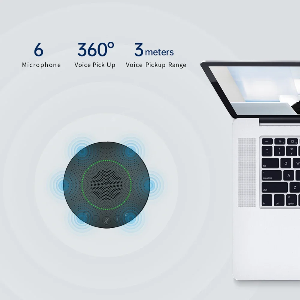 لاقط صوت متعدد الاتجاهات، صوت هاي فاي، ميكروفون صغير محمول، مكبر صوت لاسلكي USB لمؤتمرات الفيديو