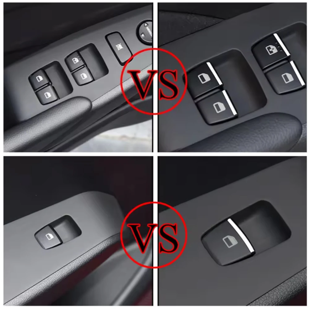 7Pcs/set For Hyundai Accent Solaris 2016 - 2020 ABS Chrome Car Window Lift Switch Button Sequin Sticker Trim Accessories