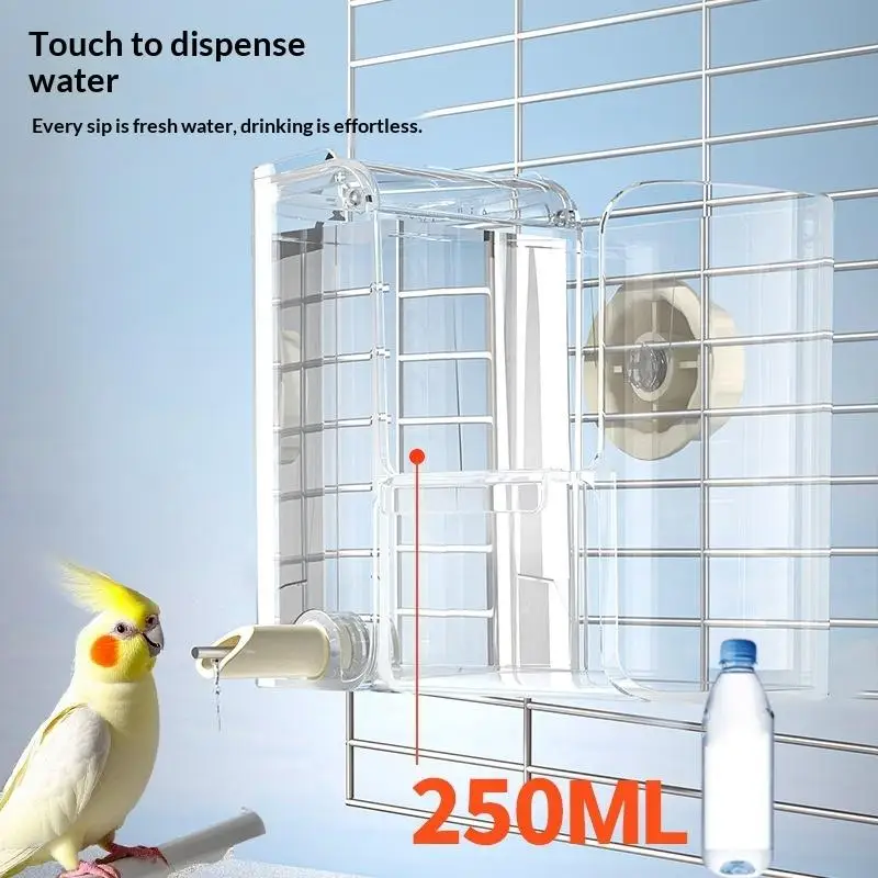 Automatic Bird Feeder Clear Sturdy Bird Automatic Feeding Water Supply Budgies Birds Cockatiel Lovebirds Cage Accessories