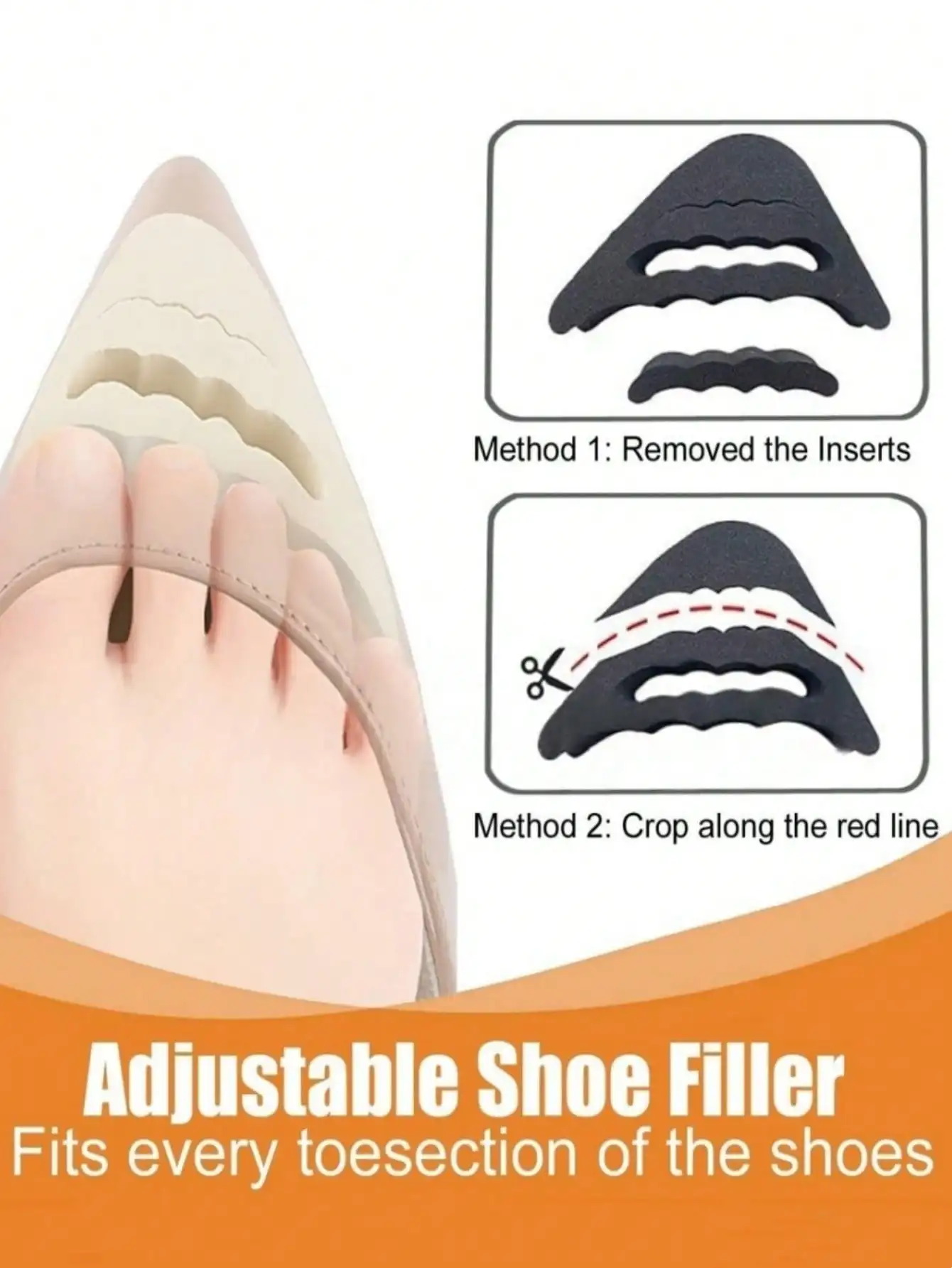 4/8 أزواج من وسادات الأحذية، وسادات كعب للنساء، حشوات كعب الأحذية، حشوات أصابع القدم لوسائد الأحذية لمجموعة وسادات الكعب العالي النسائية