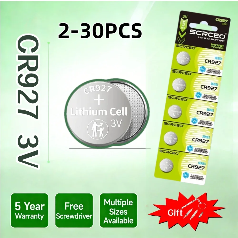 2-30PCS CR927 3V Lithium Battery DL927 BR927 LM927 ECR927 For Watch Car Remote Control Clock Electric Toy Button Cell