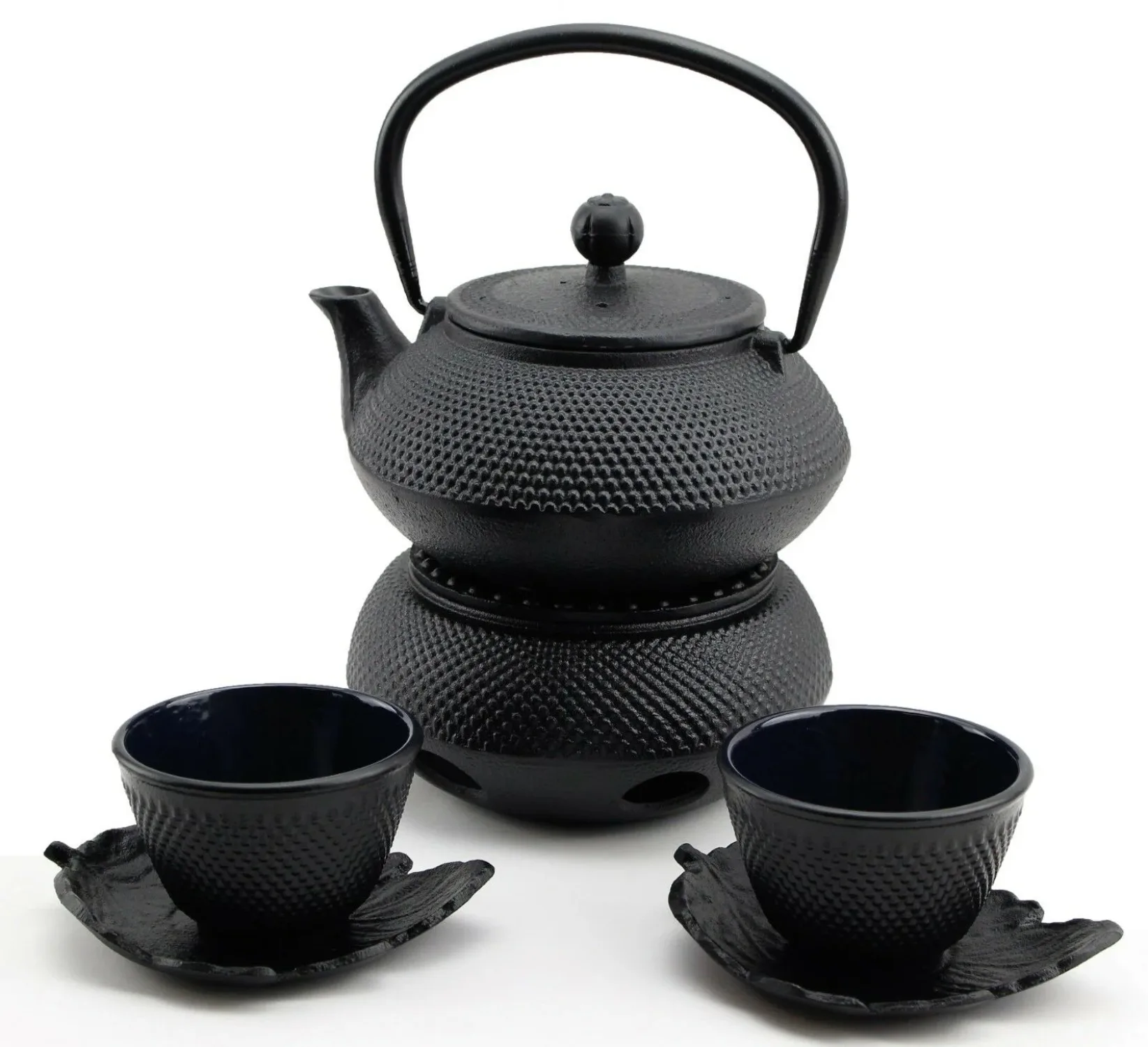 

Flat Top Iron Teapot Set 24 Oz Small Dot Cast Iron Teapot