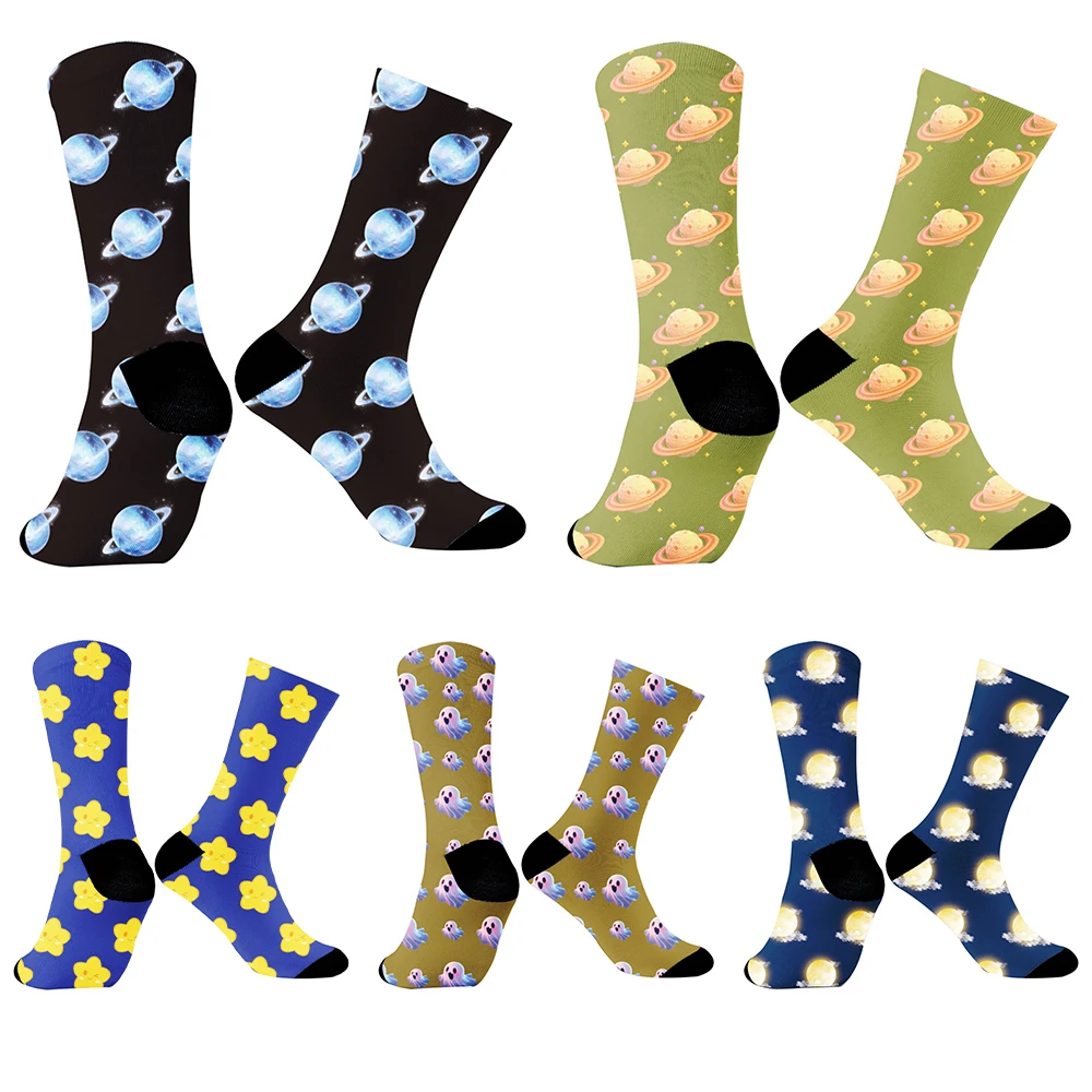 

Asymmetry Cotton Socks Christmas sports and leisure Socks Women Men Colorful Printed Socks Harajuku Long Funny Socks