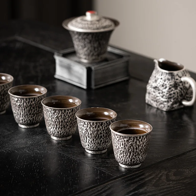 Manual Silver Curium Nail Cup Creative Household Ceramic Kung Fu Tea Cup Master Cup Sample Tea Cup Single Cup