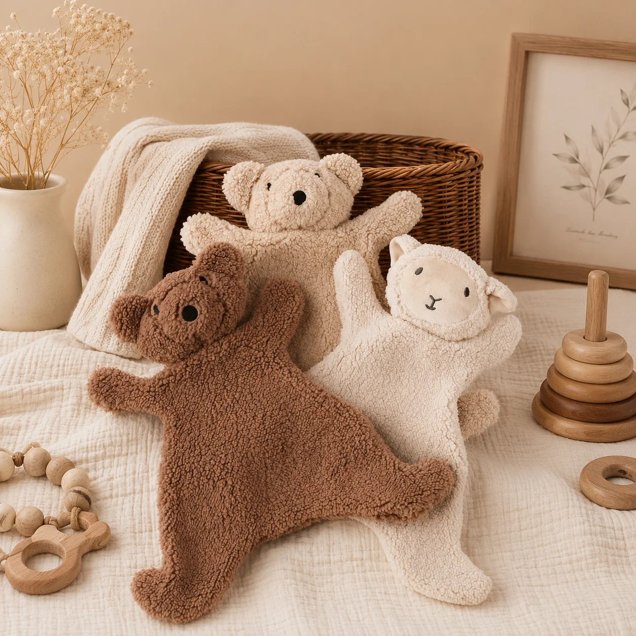1PCS Soft Cotton Baby Comfort Towel Blanket Newborn Sleeping Dolls Kids Fashion Sleep Toy Soothe Appease Bibs