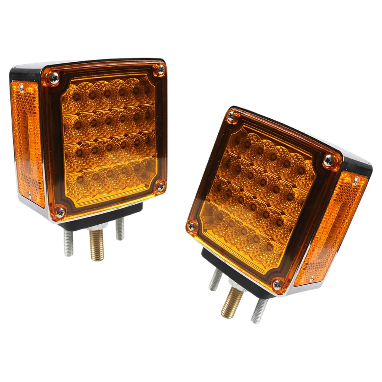 

2 Pieces LED Square Pedestal Lights LED Turn Signal Lights for Trailer