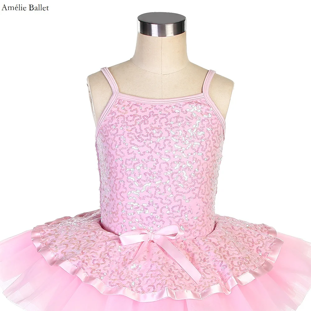 20182 أطفال بروتيل توتو الوردي الترتر دنة صد مع طبقة الوردي تول توتو الفتيات مرحلة الأداء ملابس رقص الباليه #5