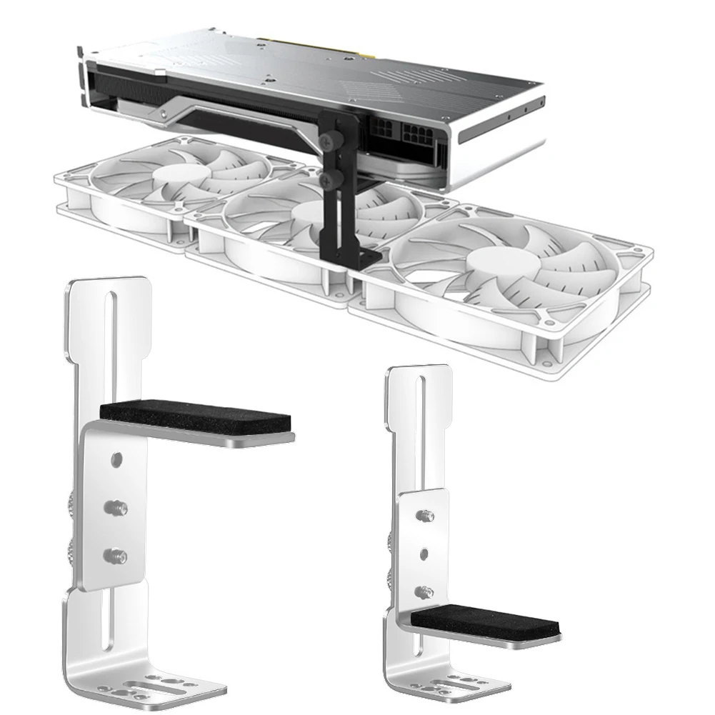 1pc 섀시 12cm 팬 위치 스테인레스 스틸 컴퓨터 그래픽 카드 브래킷 RTX 4090 4080 4070 용 비디오 카드 지원 브래킷 썸네일 2
